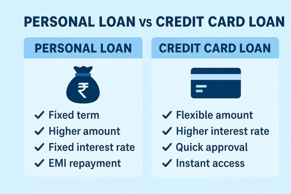 Personal Loan vs Credit Card Loan.